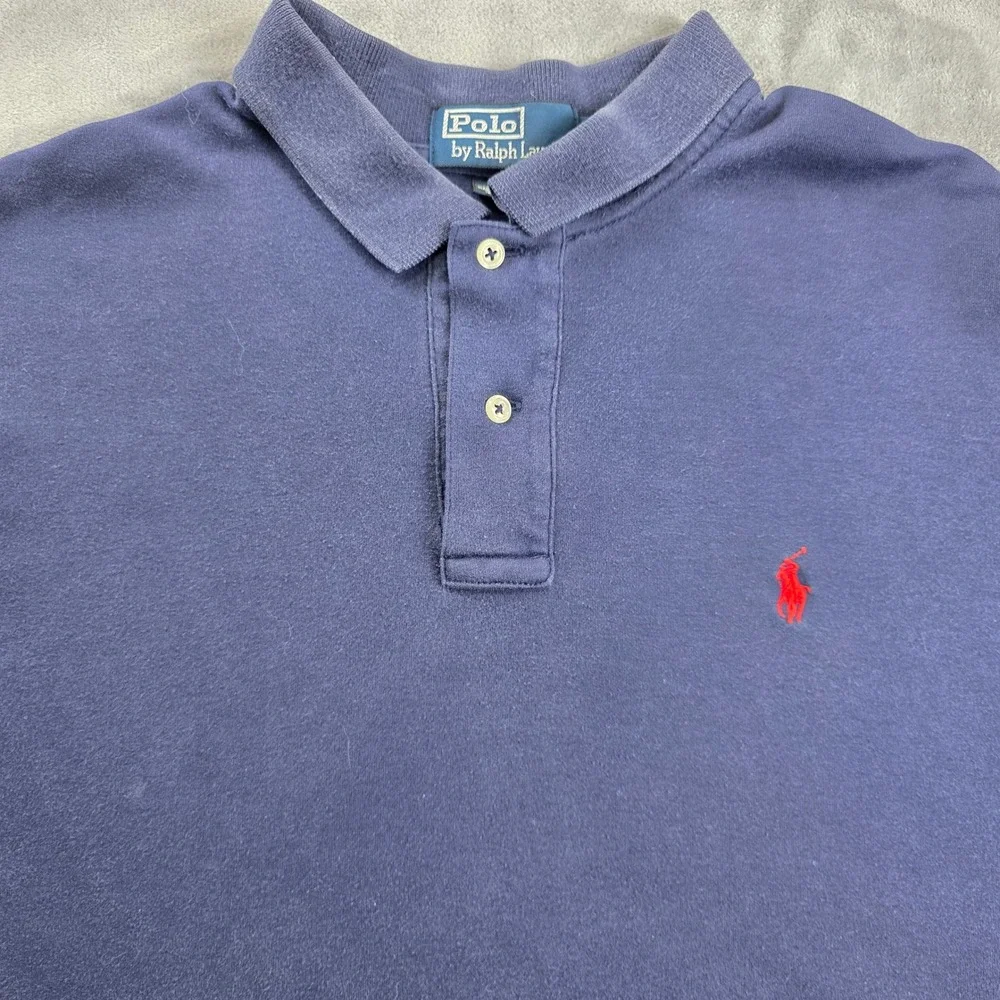 Polo Ralph Lauren Polo Shirt Mens L Navy Blue Short Sleeve Embroidered Pony Logo